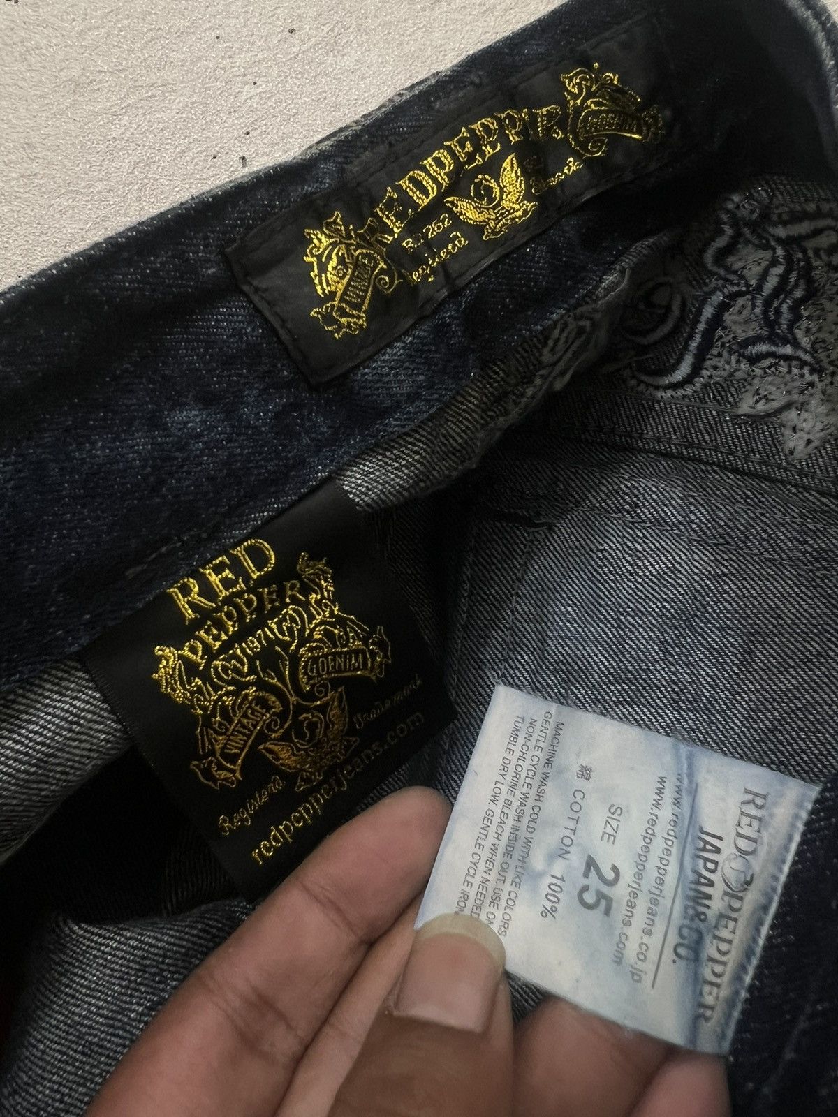 If Six Was Nine 2000s Red Pepper Vkei Embroidery Flare Mudwash Jeans y2k Lgb Size US 27 - 5 Thumbnail