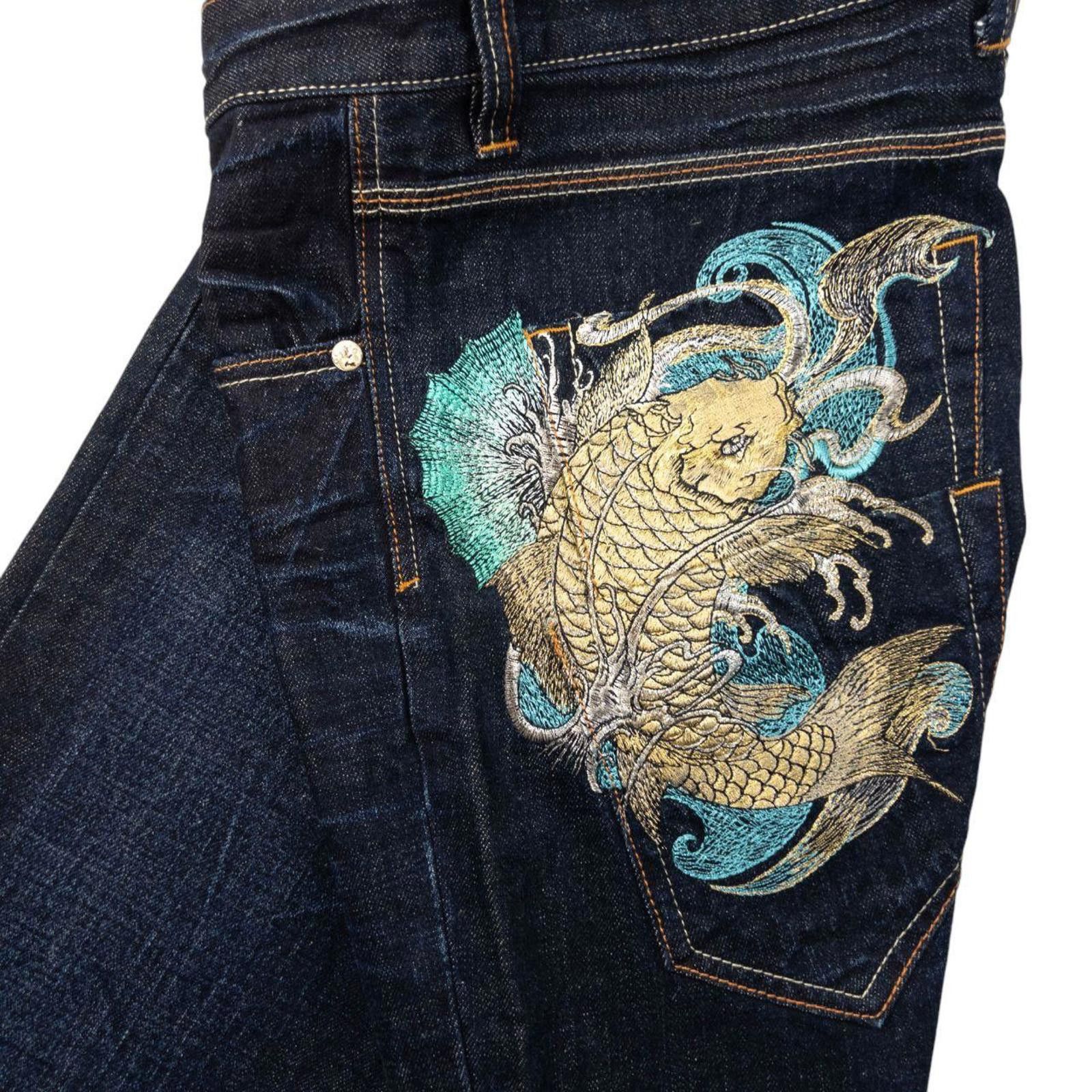 Other Vintage Big Train Koi Fish Japanese Denim Jeans Size W32 Size US 32 / EU 48 - 5 Thumbnail