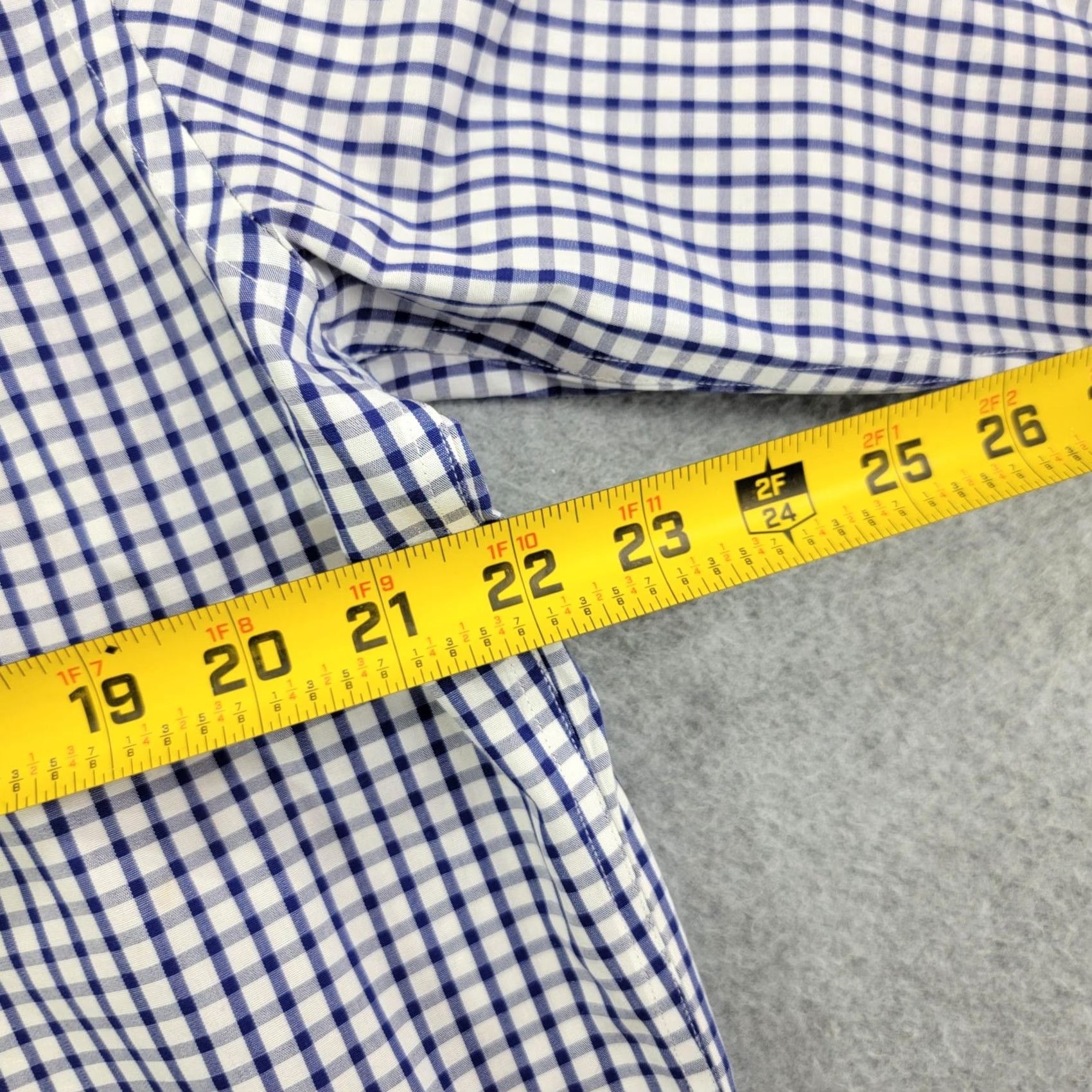 Brooks Brothers Brooks Brothers Shirt Mens 44 Blue Check Short Sleeve Button-Up Non-Iron Cotton Size US XXL / EU 58 / 5 - 6 Thumbnail