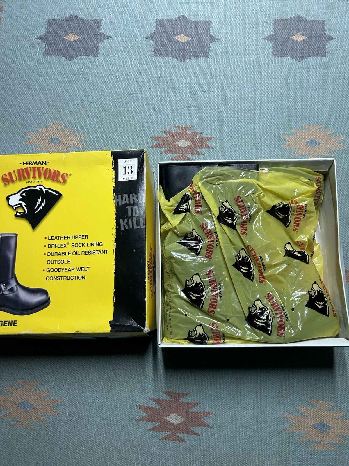 Vintage Vtg Herman survivor leather Gene boots motorcycle enginee 13 Size US 13 / EU 46 - 2 Thumbnail