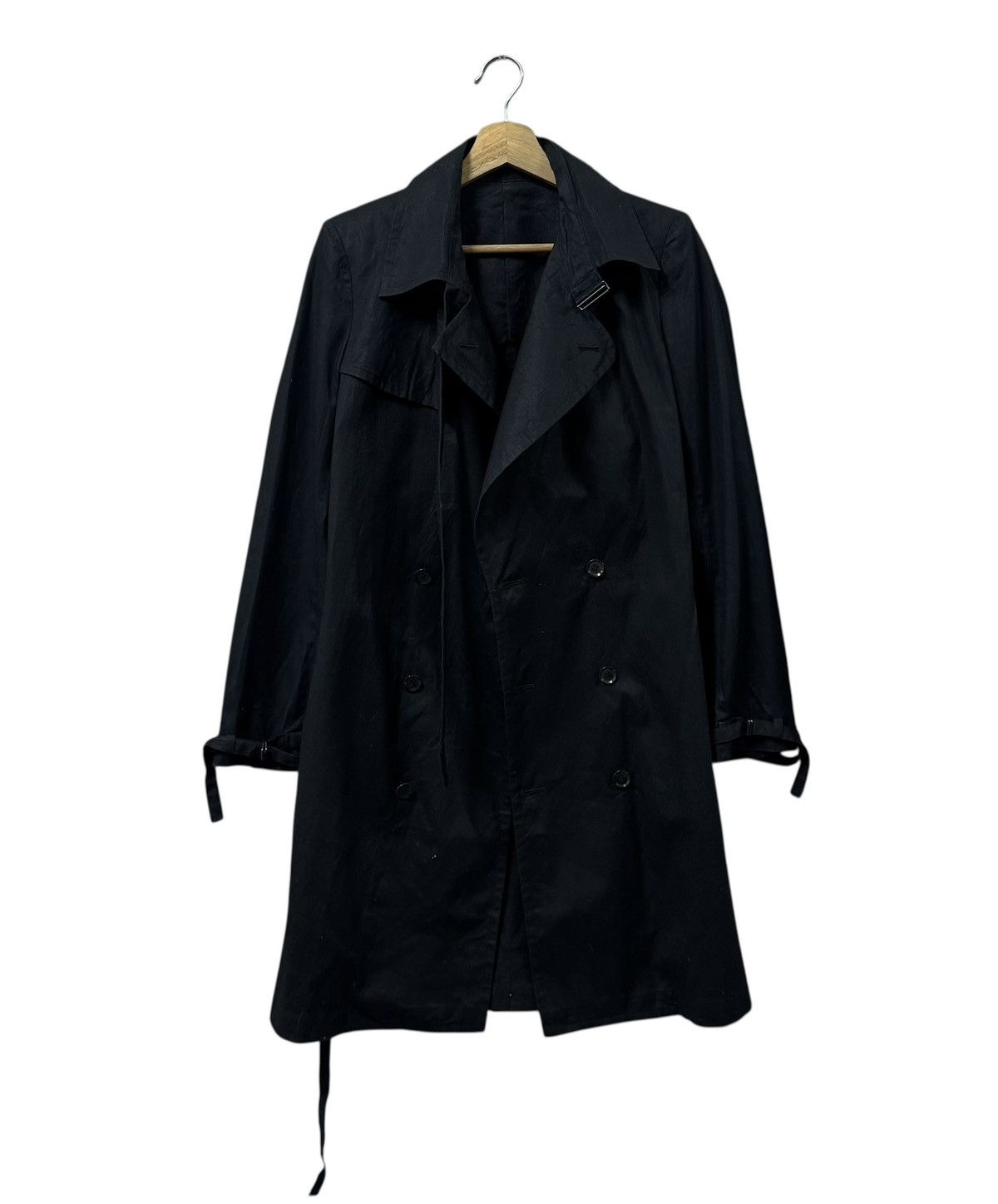 Yohji Yamamoto Vtg🔥Y’s Red Label Black Trench Coat Bondage Double Breasted Size US M / EU 48-50 / 2 - 3 Thumbnail
