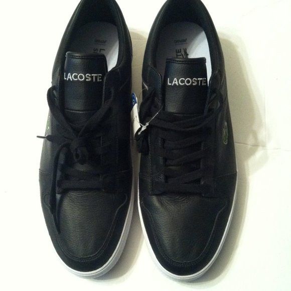 Lacoste LACOSTE MENS NEW BLACK LEATHER FASHION SNEAKERS SIZE: 11.5 Size US 11.5 / EU 44-45 - 3 Thumbnail