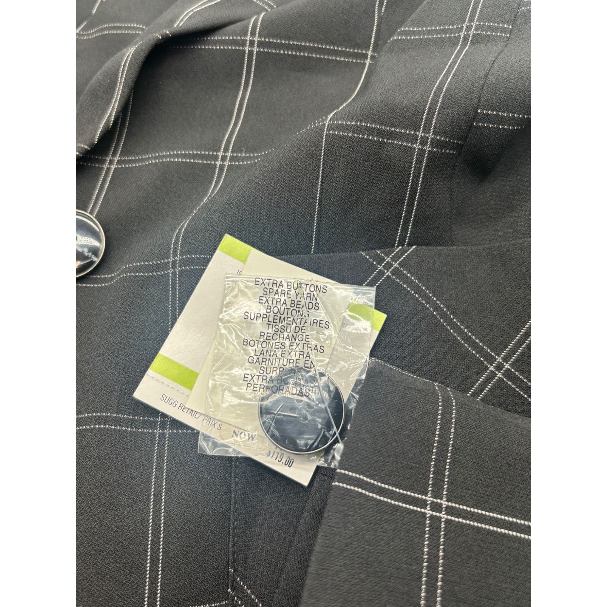 Kasper Kasper Windowpane-Plaid One-Button Blazer, Black/Vanilla, 4 Size S / US 4 / IT 40 - 10 Thumbnail