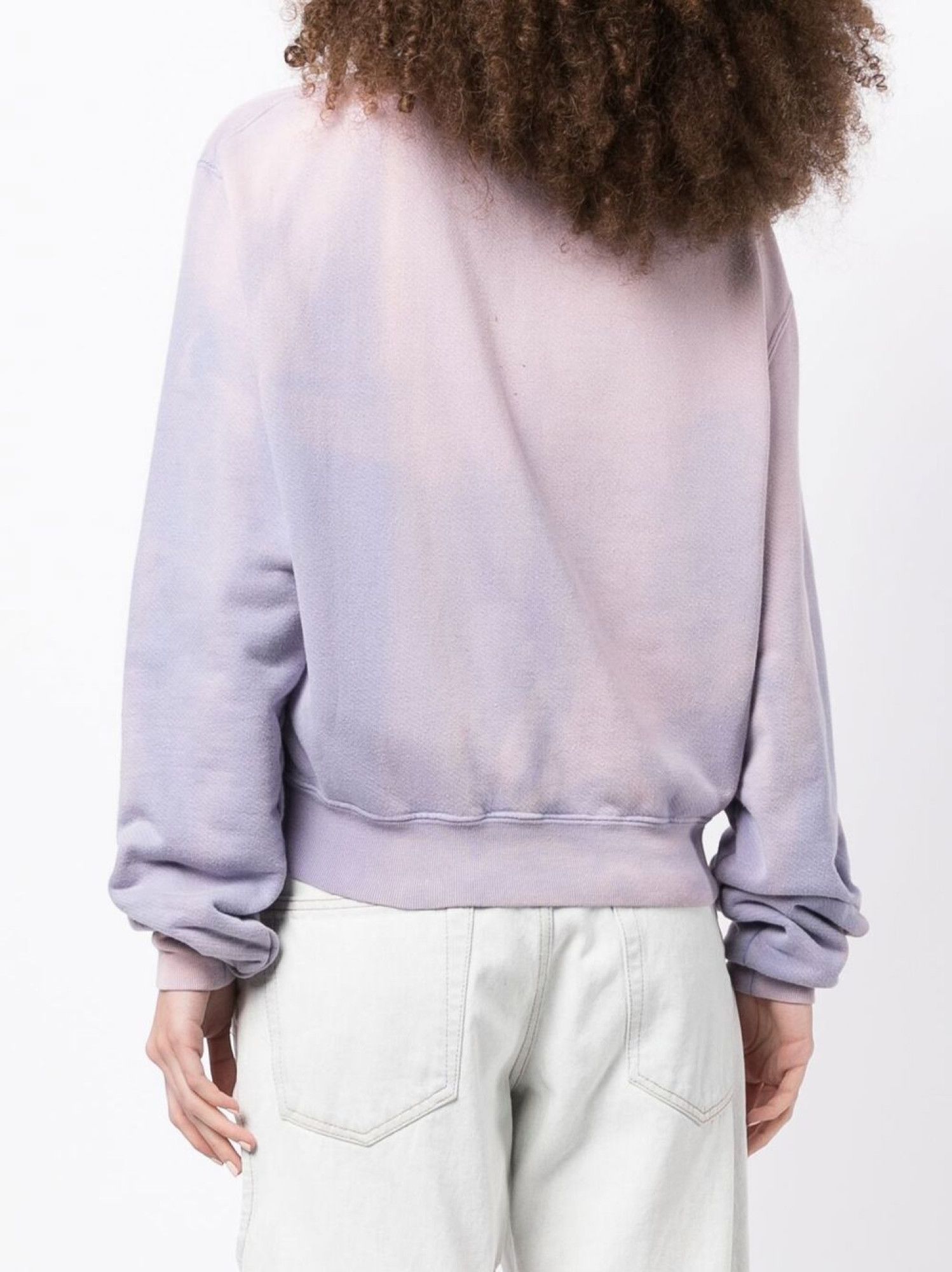 Off-White o1gr1nt1124 Laundry Crop Crewneck Sweatshirt in Lilac Size S / US 4 / IT 40 - 4 Thumbnail