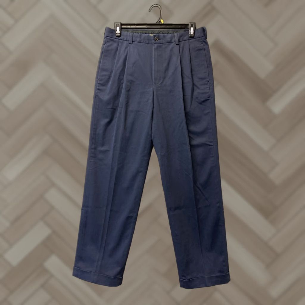 Brooks Brothers Brooks Brothers Chino Pants Men 34x33.5 Navy Pleated Straight Leg Dress Pants Mens 34 Navy Size US 34 / EU 50 - 1 Thumbnail