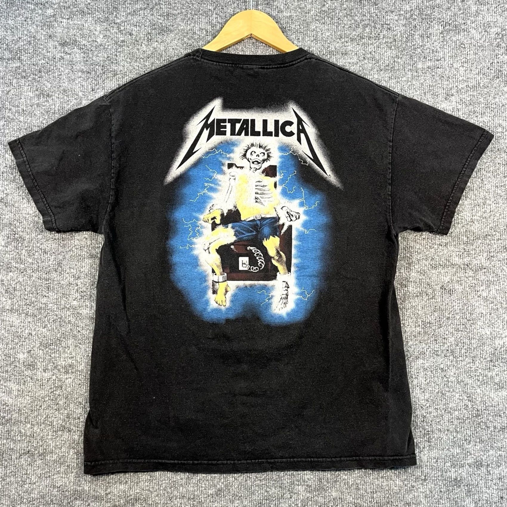 Vintage VINTAGE 1994 Metallica Ride the Lightning T-Shirt VTG 90s Faded Black Large Shirt Men L Black Graphic Print Crew Neck Short Sleeve Band Music 90s Mens Size US L / EU 52-54 / 3 - 6 Thumbnail