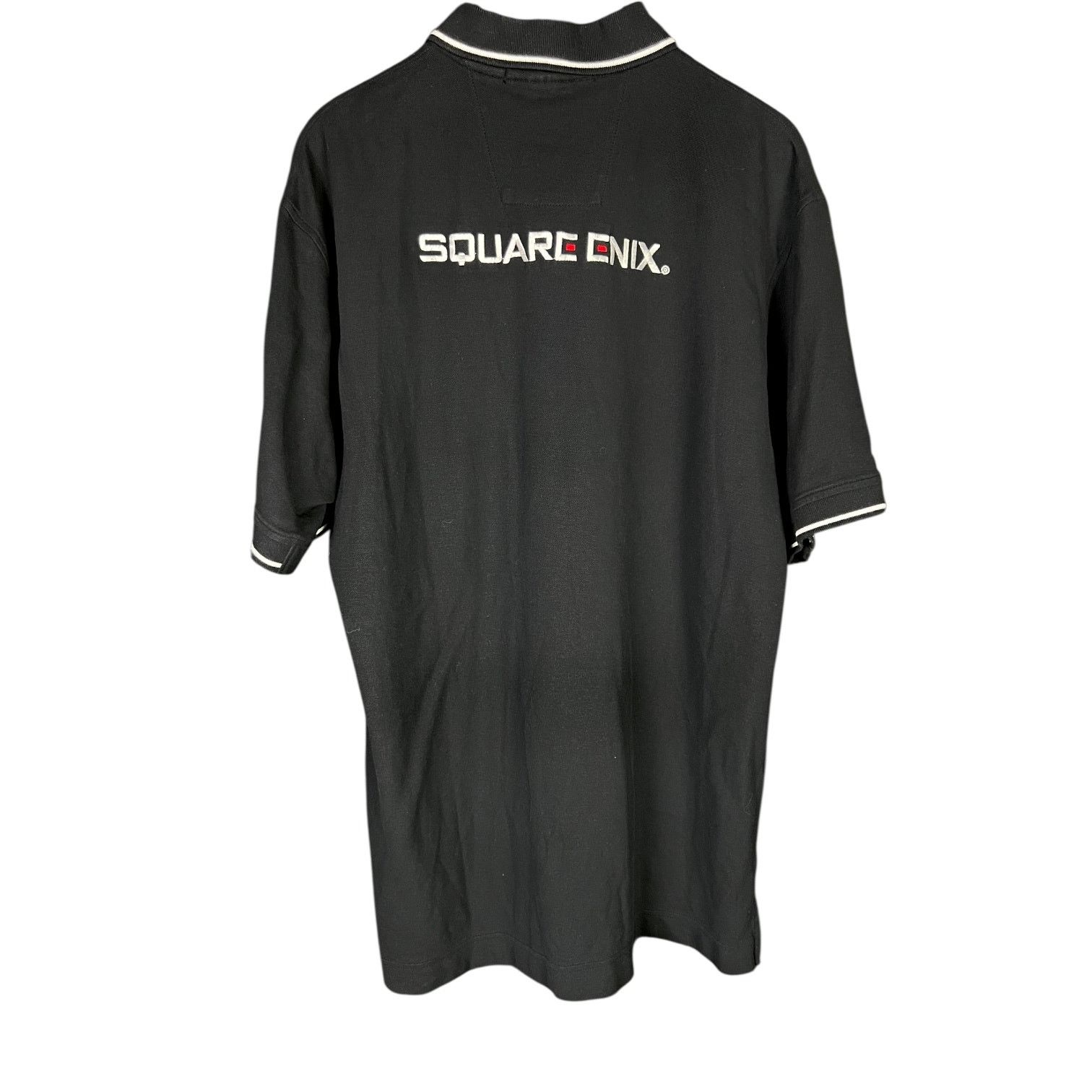 Men's Square Enix Employee Black White Logo Gamer Polo - XL