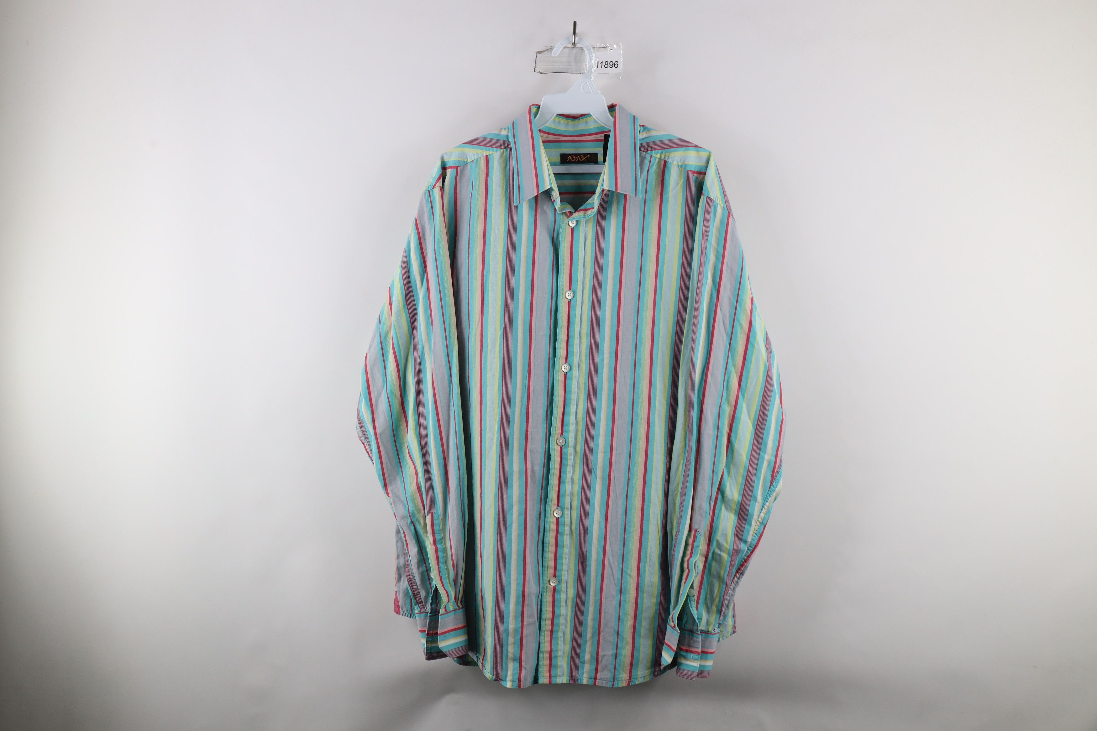 Vintage Vintage 90s Streetwear Rainbow Striped Collared Button Shirt Size US XL / EU 56 / 4 - 1 Thumbnail