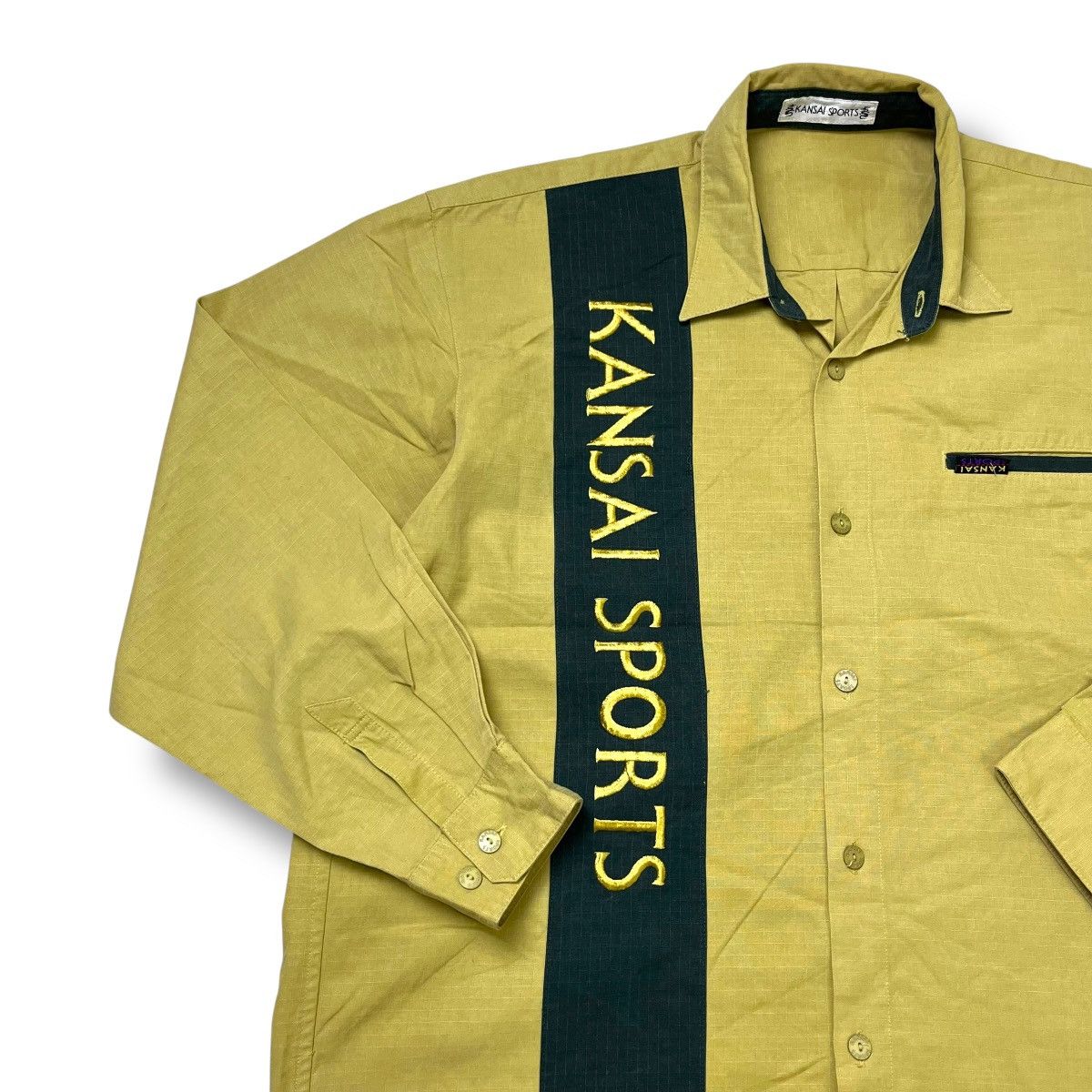 Kansai Yamamoto Kansai Ripstop material long sleeve button ups shirt Size US L / EU 52-54 / 3 - 4 Thumbnail