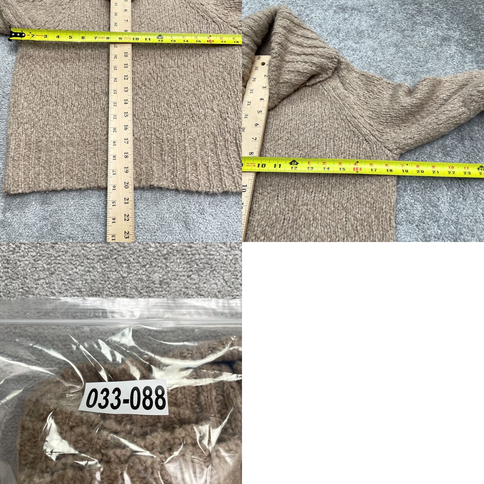 VINTAGE J.CREW Women\'s Turtleneck Sweater Chunky Alpaca Wool Blend Pullover Casual Classic Size 2XS Brown