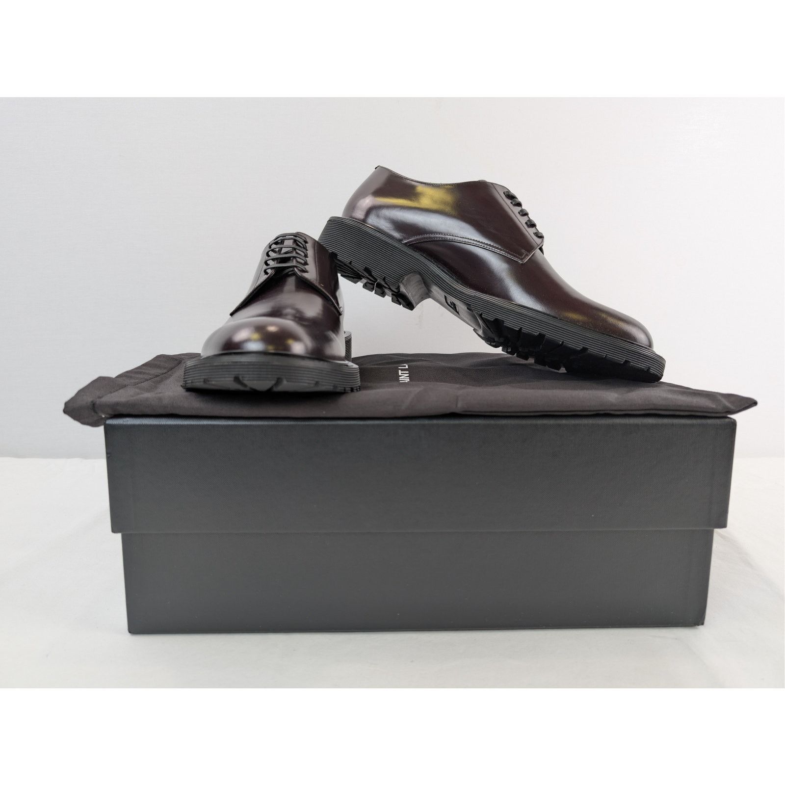 Saint Laurent Paris o1rshd1 Army 20 Derby Boots in Dark Wine (Burgundy) Size US 9 / EU 42 - 20 Thumbnail