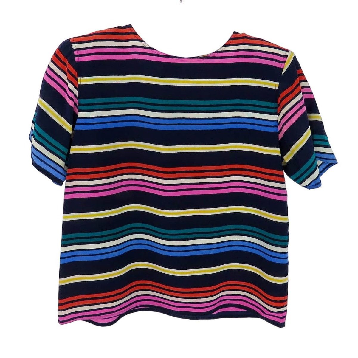 Vintage 90s Vintage Rainbow Striped Silk Top Shoulder Pads Small Size S / US 4 / IT 40 - 2 Thumbnail
