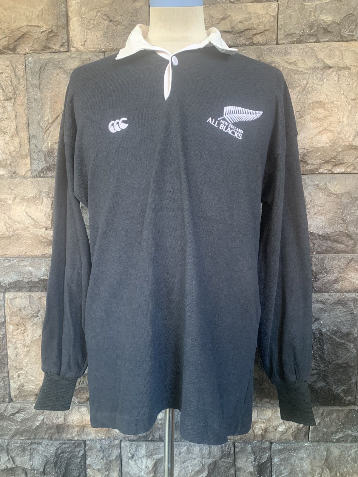 Canterbury of New Zealand × Vintage Vintage 90s Canterbury Of New Zealand All Blacks Rugby Shirt Size US L / EU 52-54 / 3 - 1 Thumbnail