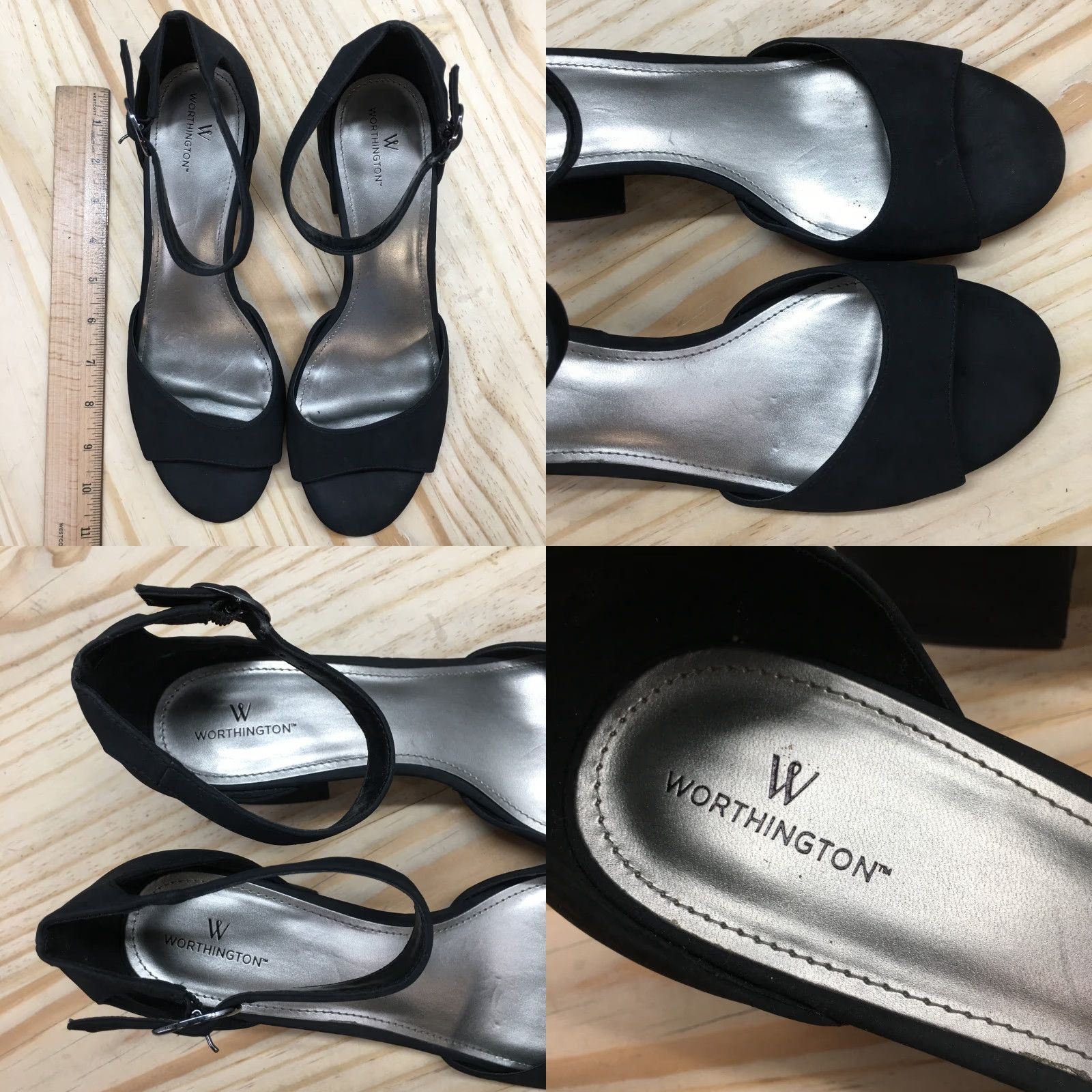 Worthington Worthington Sandals Ischia Womens 10 M Black Casual Open Toe Ankle Strap Block Heel Size US 10 / IT 40 - 8 Thumbnail