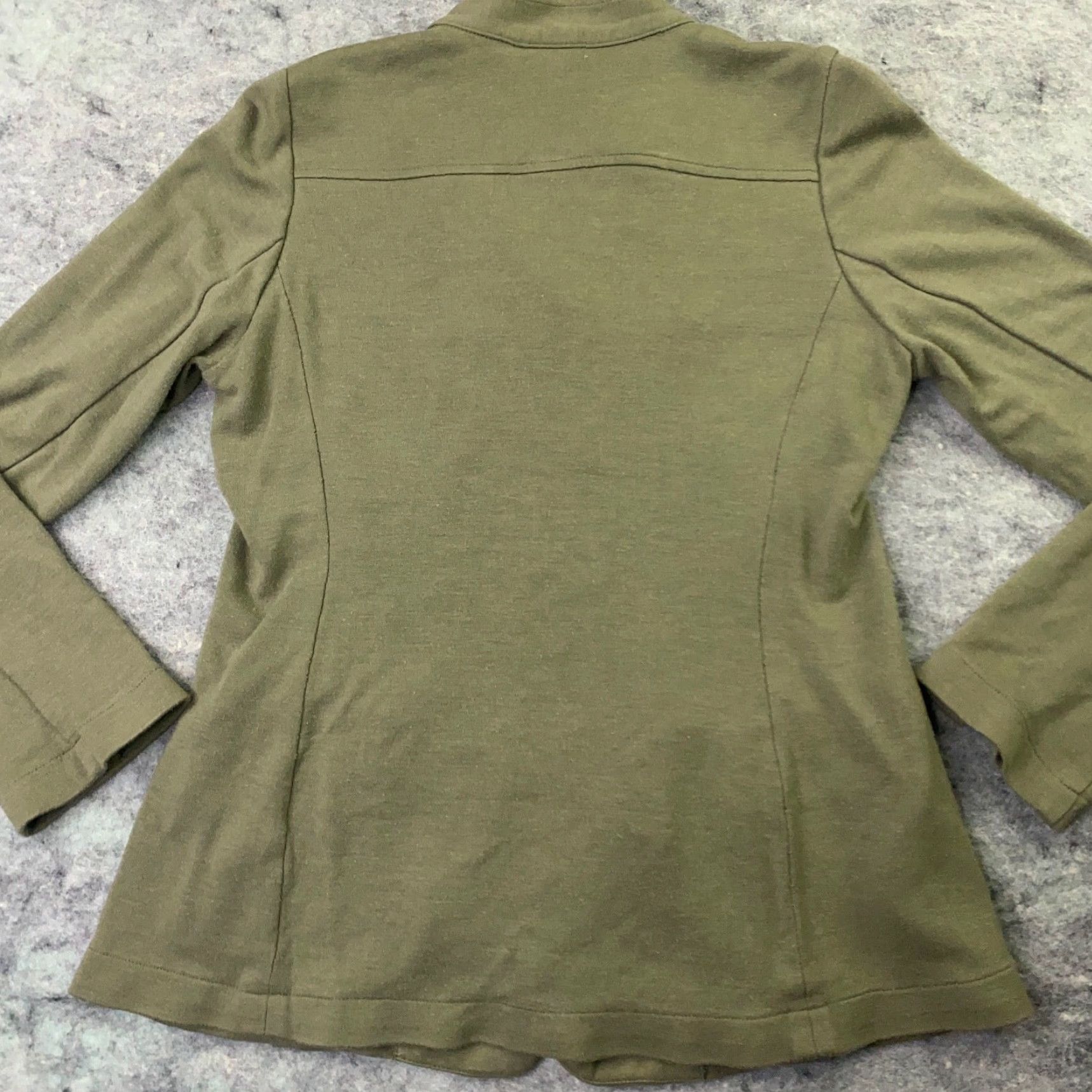 J. Jill J. Jill Jacket Womens Small Green Button Up High Neck Knit Pocket Pockets Classic Fit Regular Size S / US 4 / IT 40 - 7 Thumbnail