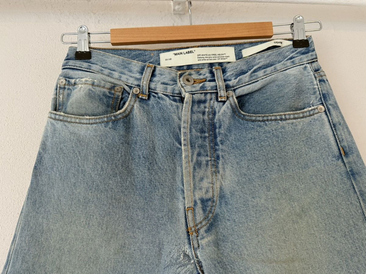 Off-White Blue Denim Jeans Distressed Hem Gradient Fade Size US 26 / EU 42 - 2 Thumbnail