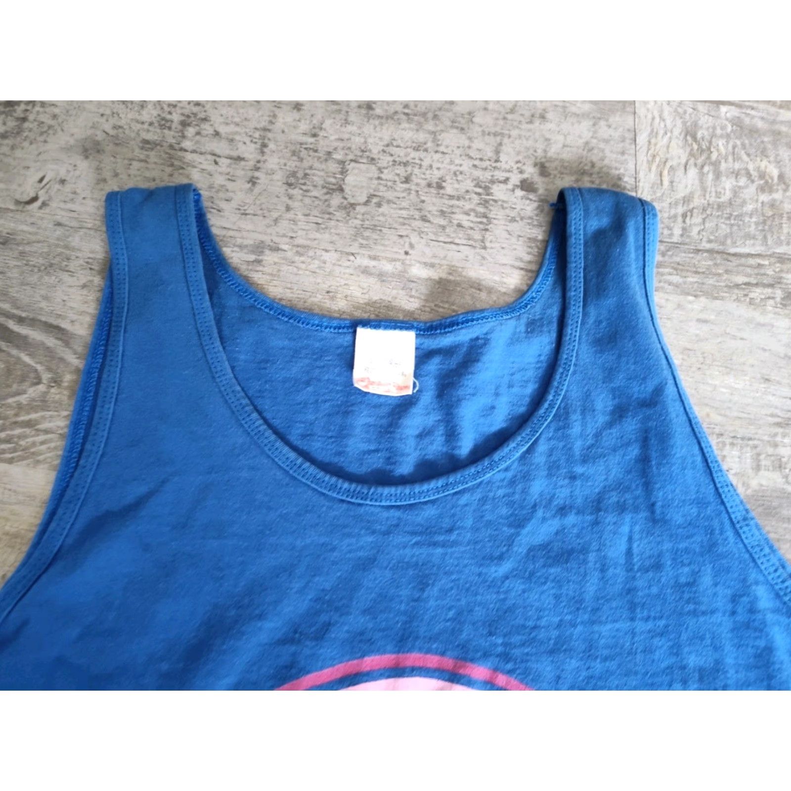 Fruit Of The Loom VINTAGE Fruit of the Loom Graphic Print Summer League Tank Top 80s Blue XL Mens Size US XL / EU 56 / 4 - 6 Thumbnail