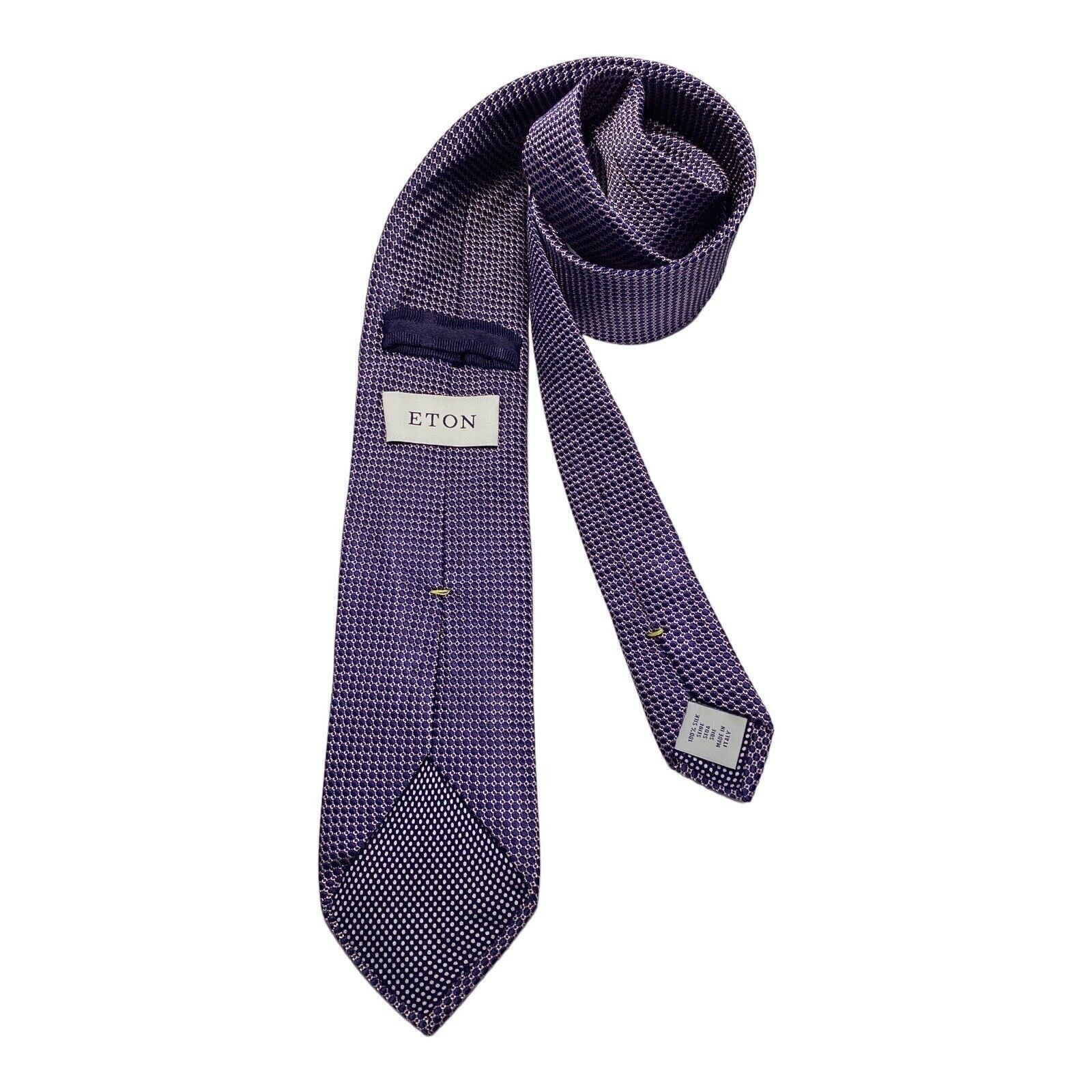 Eton ETON Purple Geometric Luxury Silk Tie Made In Italy W: 2.75" Size ONE SIZE - 2 Thumbnail