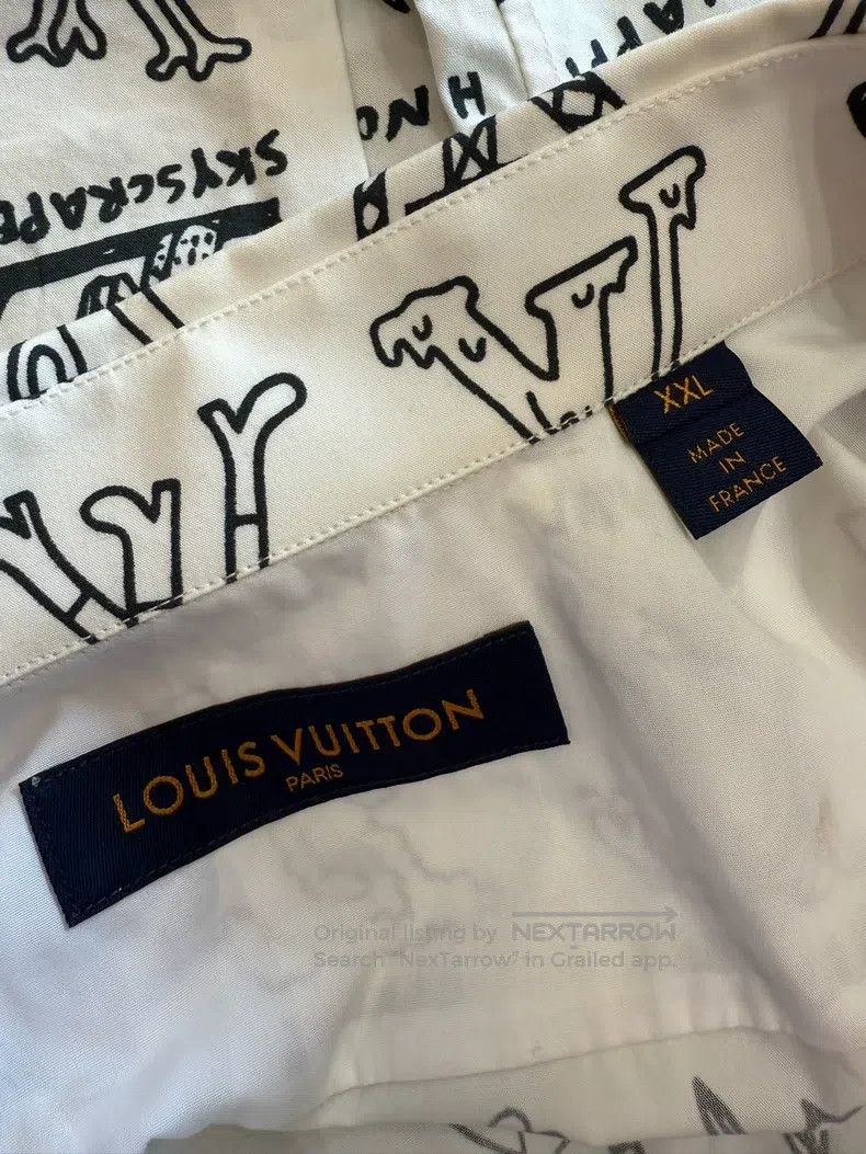 Louis Vuitton Louis Vuitton Gesture Full Print White Shirt Size US XXL / EU 58 / 5 - 4 Thumbnail