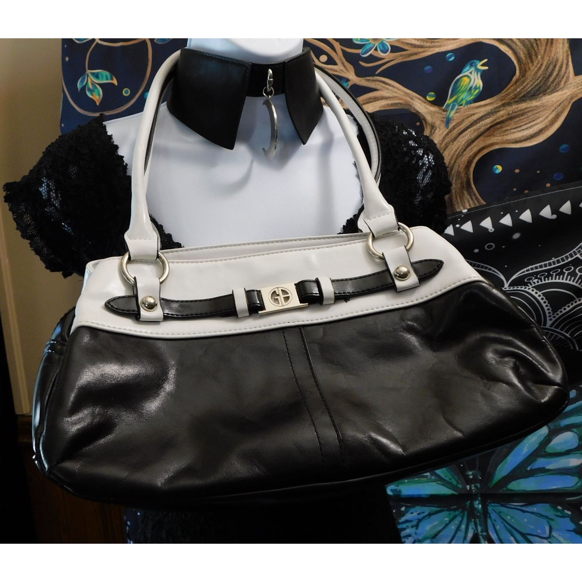 Giani Bernini Giani Bernini Black And White Shoulder Bag Size ONE SIZE - 1 Thumbnail