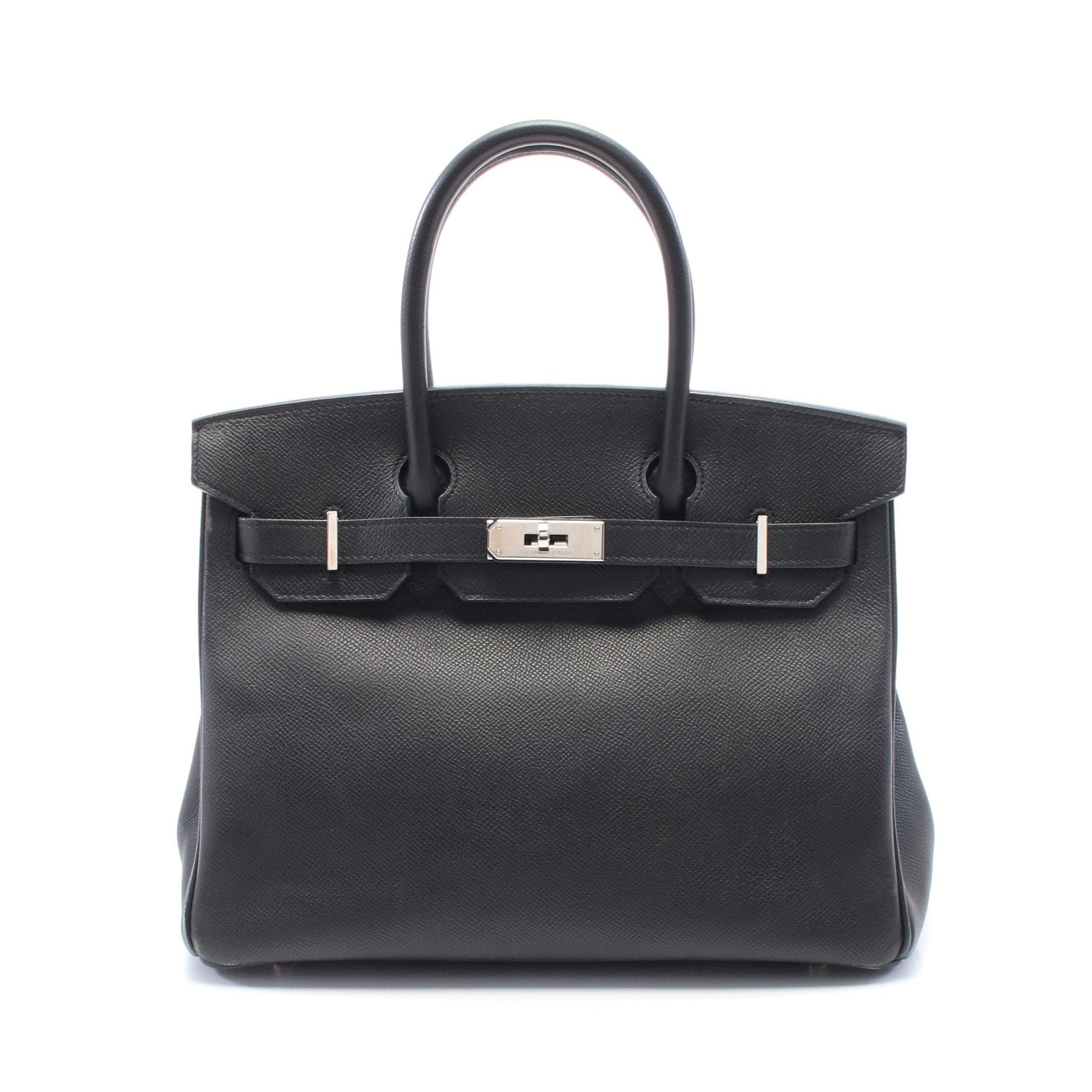 Hermes Hermes Birkin 30 Handbag Veau Epsom Black Silver Hardware □M Stamp (Manufactured Around 2009) Size ONE SIZE - 1 Thumbnail