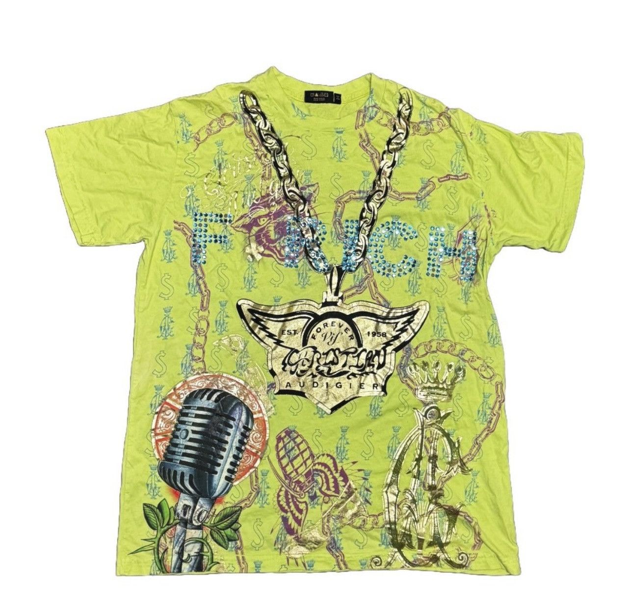 CHRISTIAN AUDIGIER Ed Hardy F RICH Money T Shirt Bling