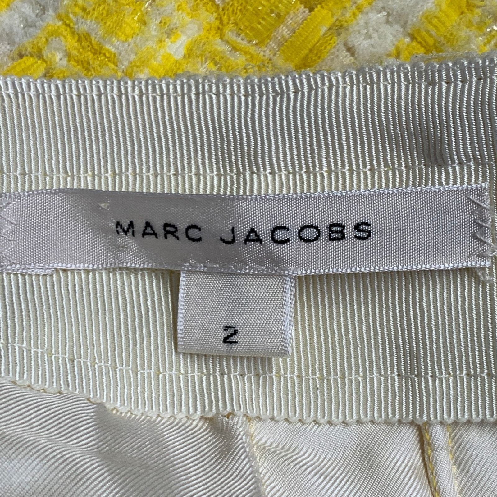 Marc Jacobs Size 2 Yellow White Boucle Stripe Two Pockets Mini Skirt Size 26" / US 2 / IT 38 - 5 Thumbnail