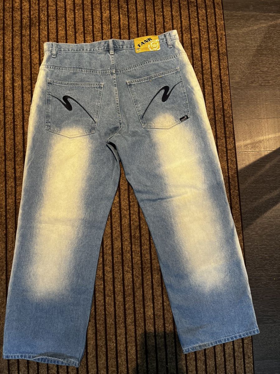 Vintage Blue and white TANK Jeans Size US 38 / EU 54 - 4 Thumbnail