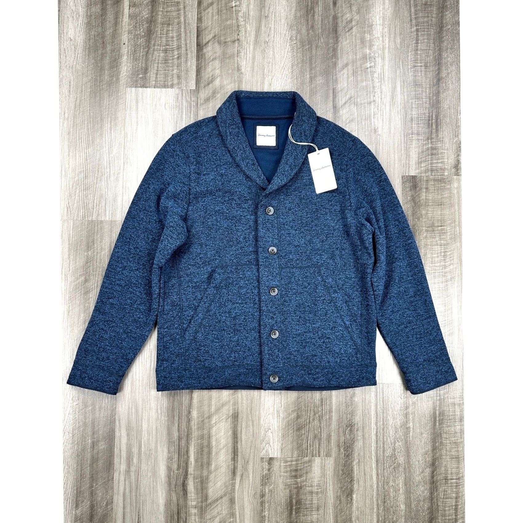 Tommy Bahama Tommy Bahama Shawl Cardigan M Blue Granite Bay Recycled Polyester NWT Men Size US M / EU 48-50 / 2 - 3 Thumbnail