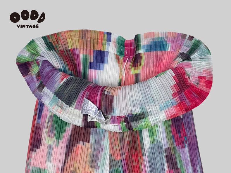 Issey Miyake Issey Miyake size:3 Rainbow color block pleated pants Size 22" - 8 Thumbnail