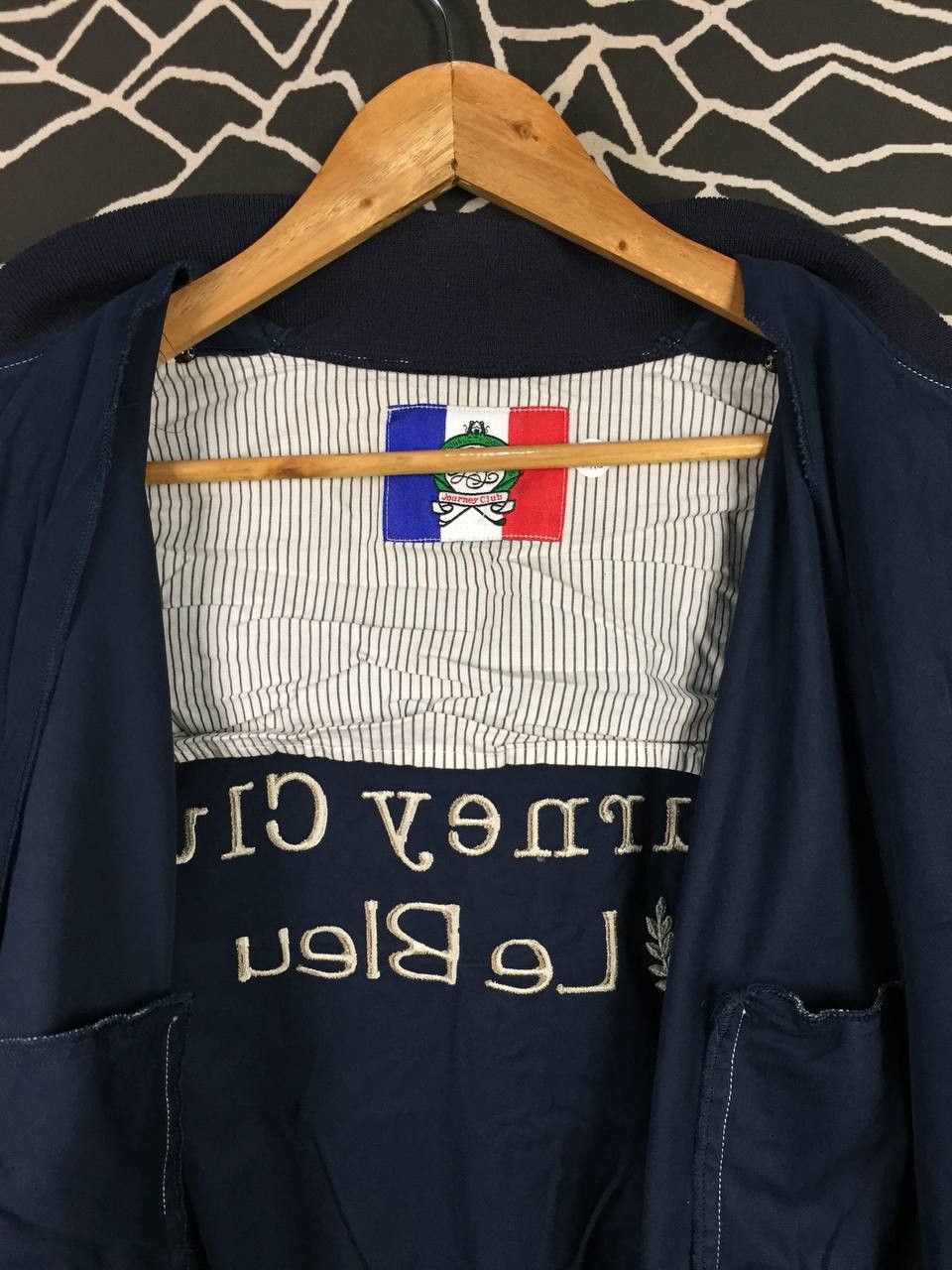 Vintage Journey Club Le Bleu Embroidered Logo Bomber Jacket Size US M / EU 48-50 / 2 - 14 Thumbnail