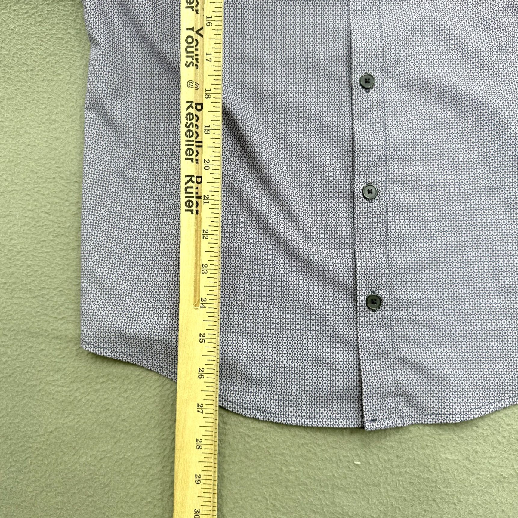 Mizzen+Main Mizzen+Main Shirt Mens Medium Purple Geometric Trim Fit Performance Dress Shirt Size 40R - 5 Thumbnail