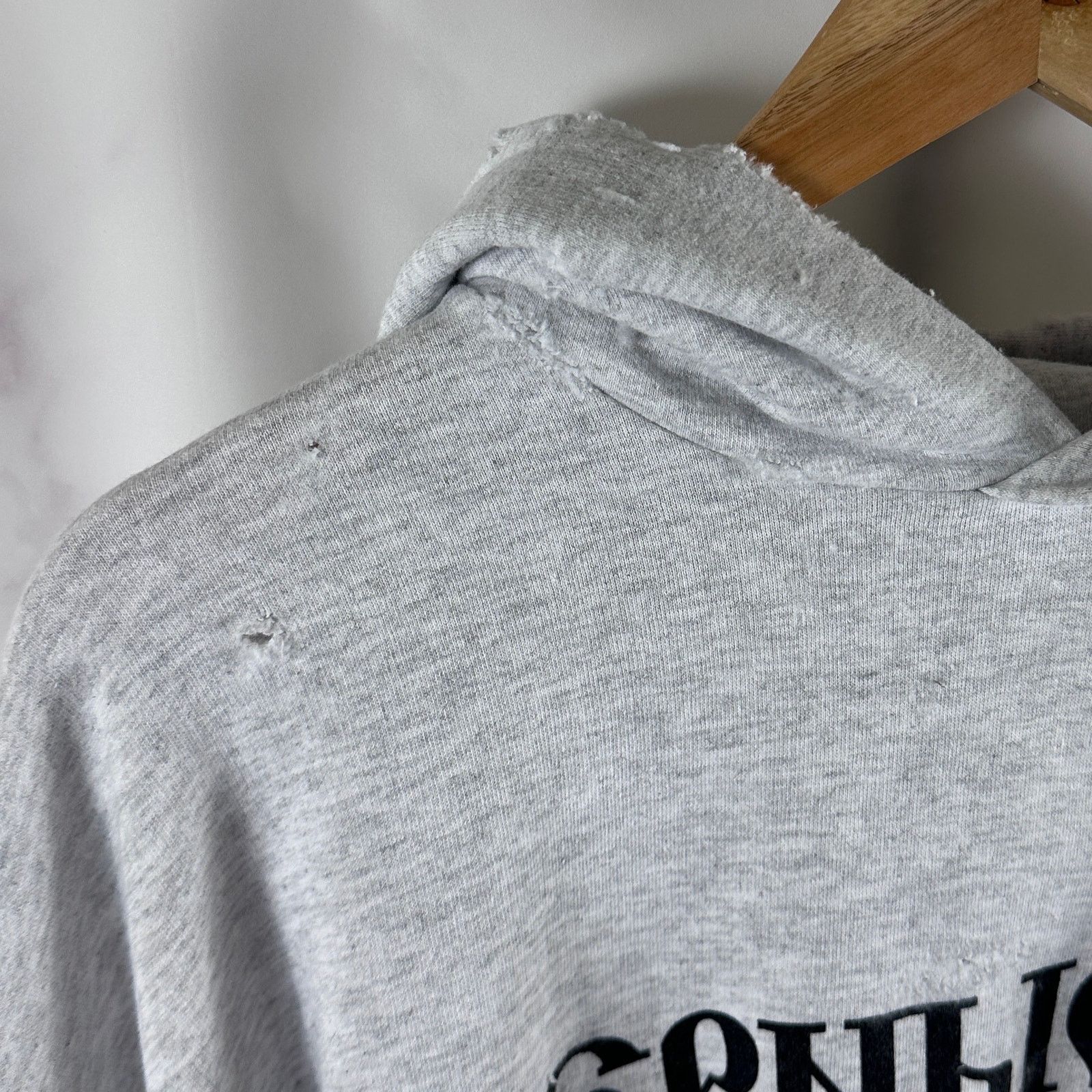 Gosha Rubchinskiy × Yeezy 'Black Dogs' Grey Distressed Hoodie Size US S / EU 44-46 / 1 - 2 Thumbnail