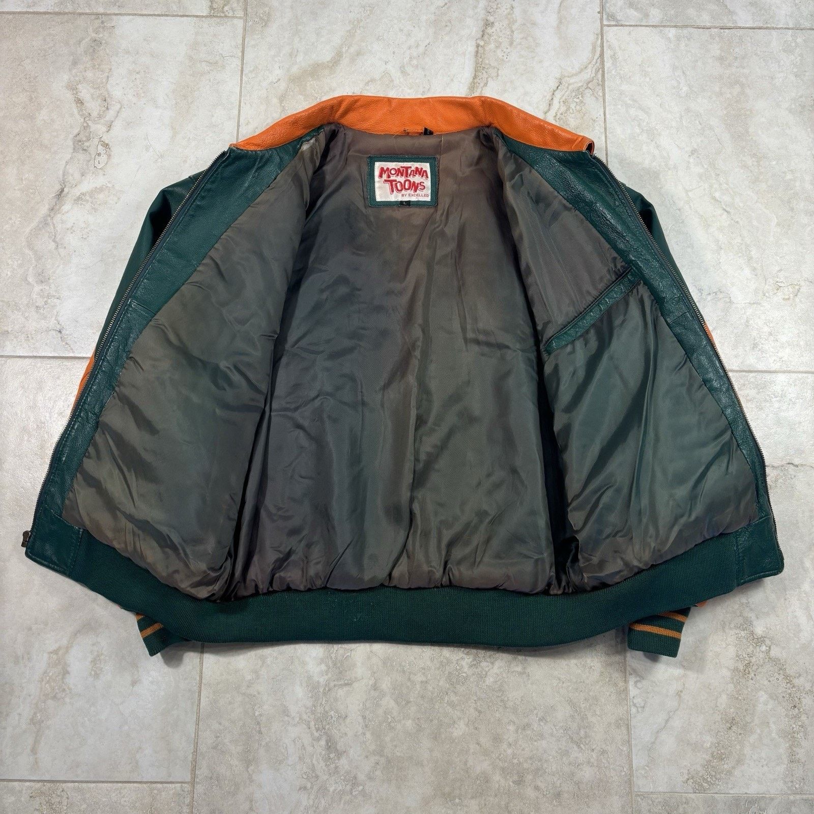 Excelled Vintage Miami Hurricanes Looney Tunes Leather Jacket Mens L Size US L / EU 52-54 / 3 - 5 Thumbnail
