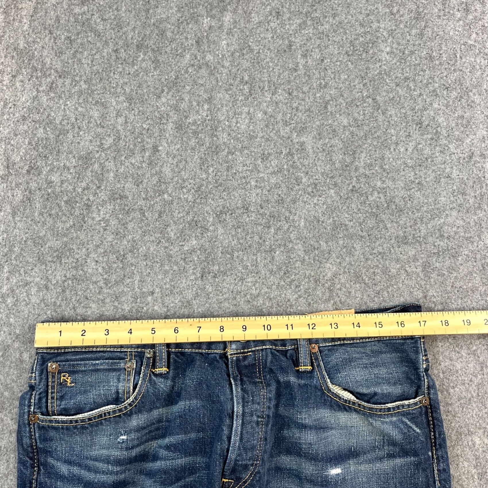 Polo Ralph Lauren Polo Ralph Lauren Jeans Tapered 34 30 Dark Wash Blue Whiskering Honeycomb Men Jeans Size US S / EU 44-46 / 1 - 6 Thumbnail