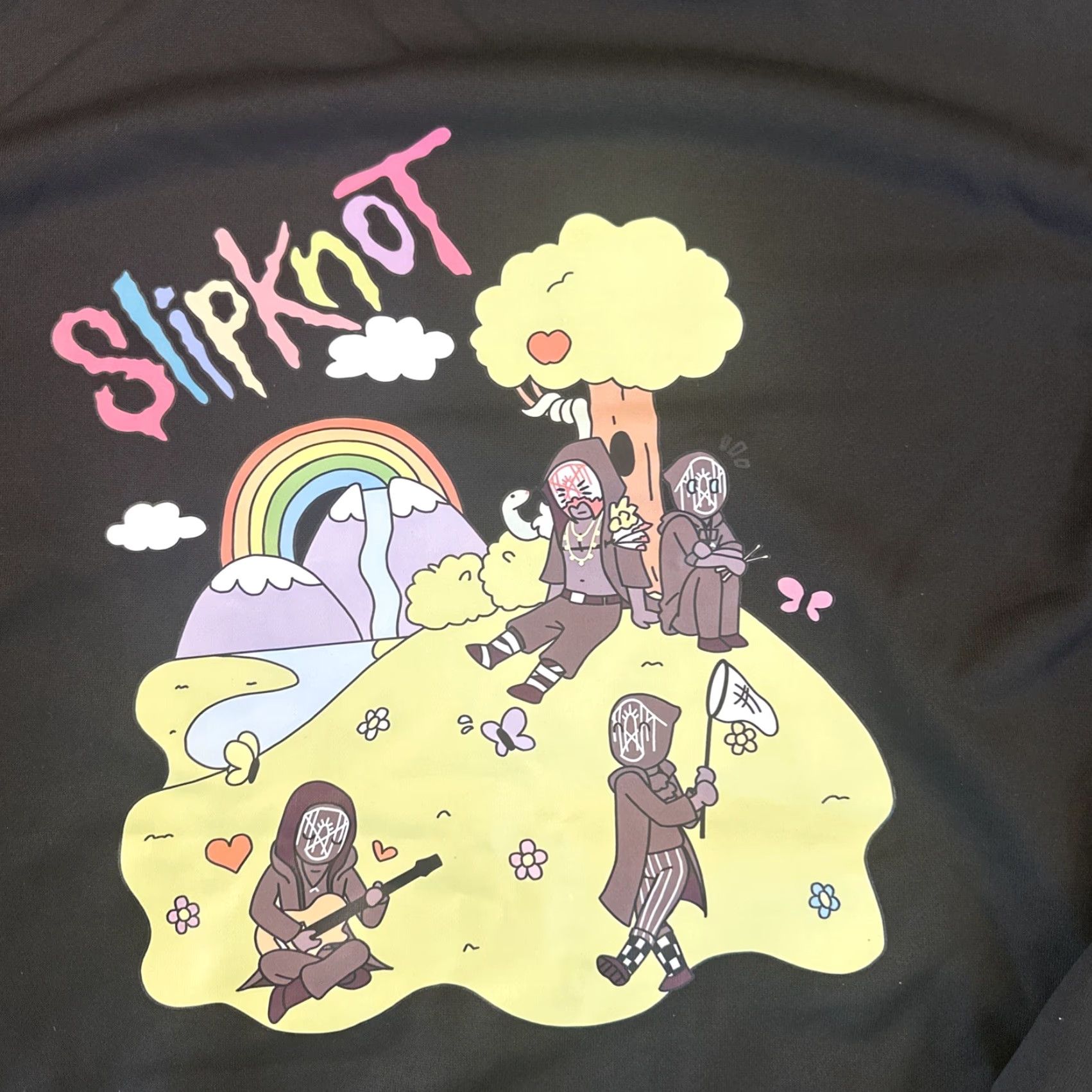 Vintage Slipknot Hoodie L Black Mens Regular 45” Chest Double Sided Pocket Hooded Graphic Print Rock Metal All Seasons Pullover Size US L / EU 52-54 / 3 - 2 Thumbnail