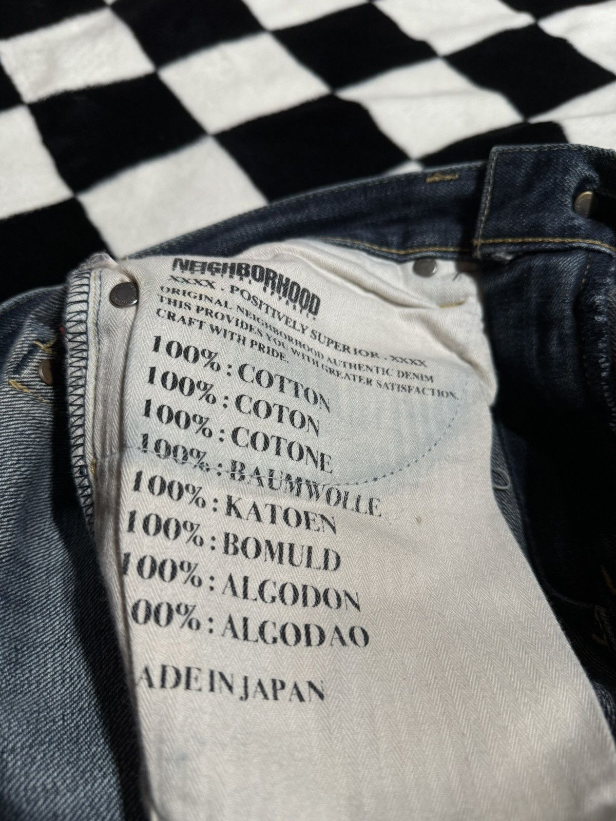 Original Fake KAWS X NEIGHBORHOOD 12EX SELVEDGE JAPANESE DENIM JEANS Size US 30 / EU 46 - 14 Thumbnail