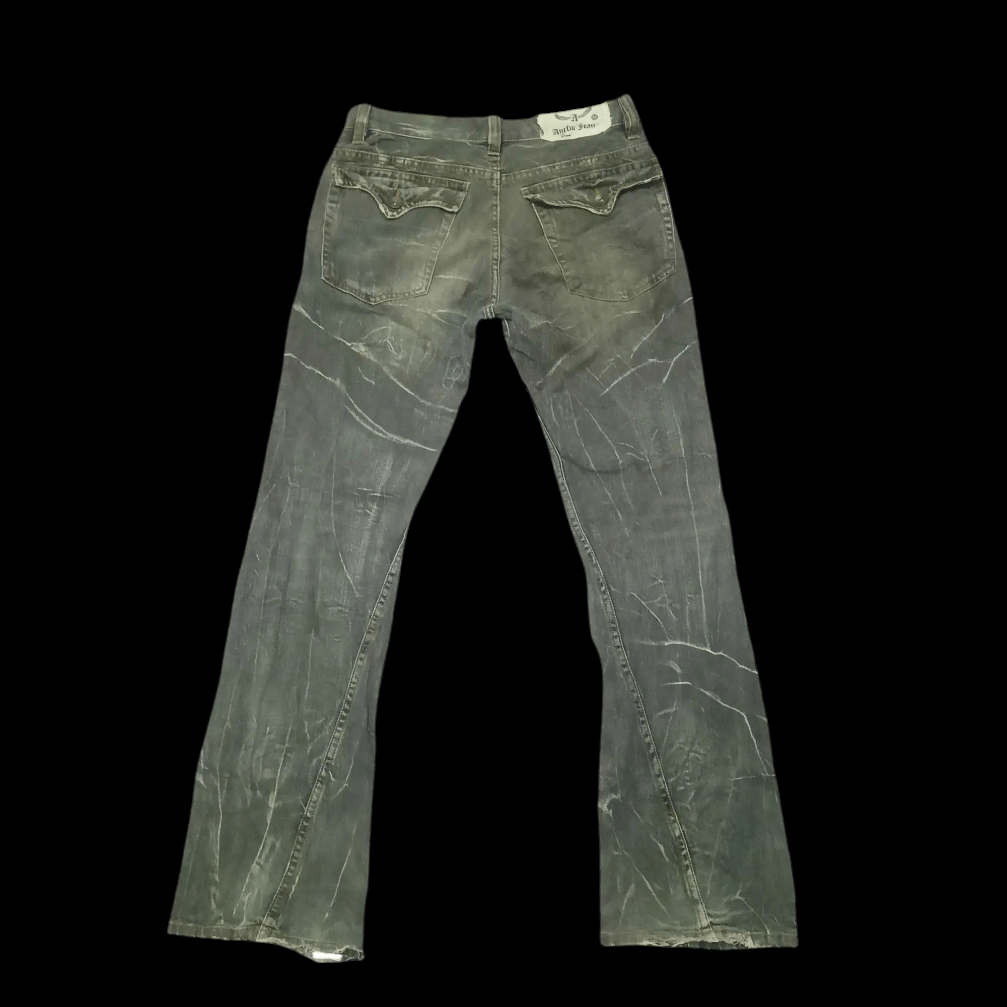 Who Decides War 💥Insane 90s Japanese Antful Jeans Distressed Flared bootcut Size US 30 / EU 46 - 2 Thumbnail
