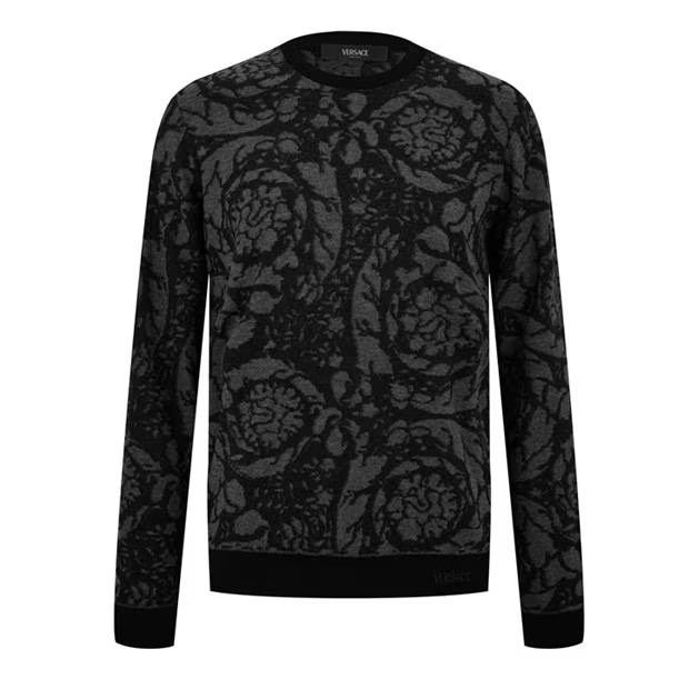 Versace o1g2r1mq0824 Baroque Jumper in Black & Grey Size US M / EU 48-50 / 2 - 1 Thumbnail