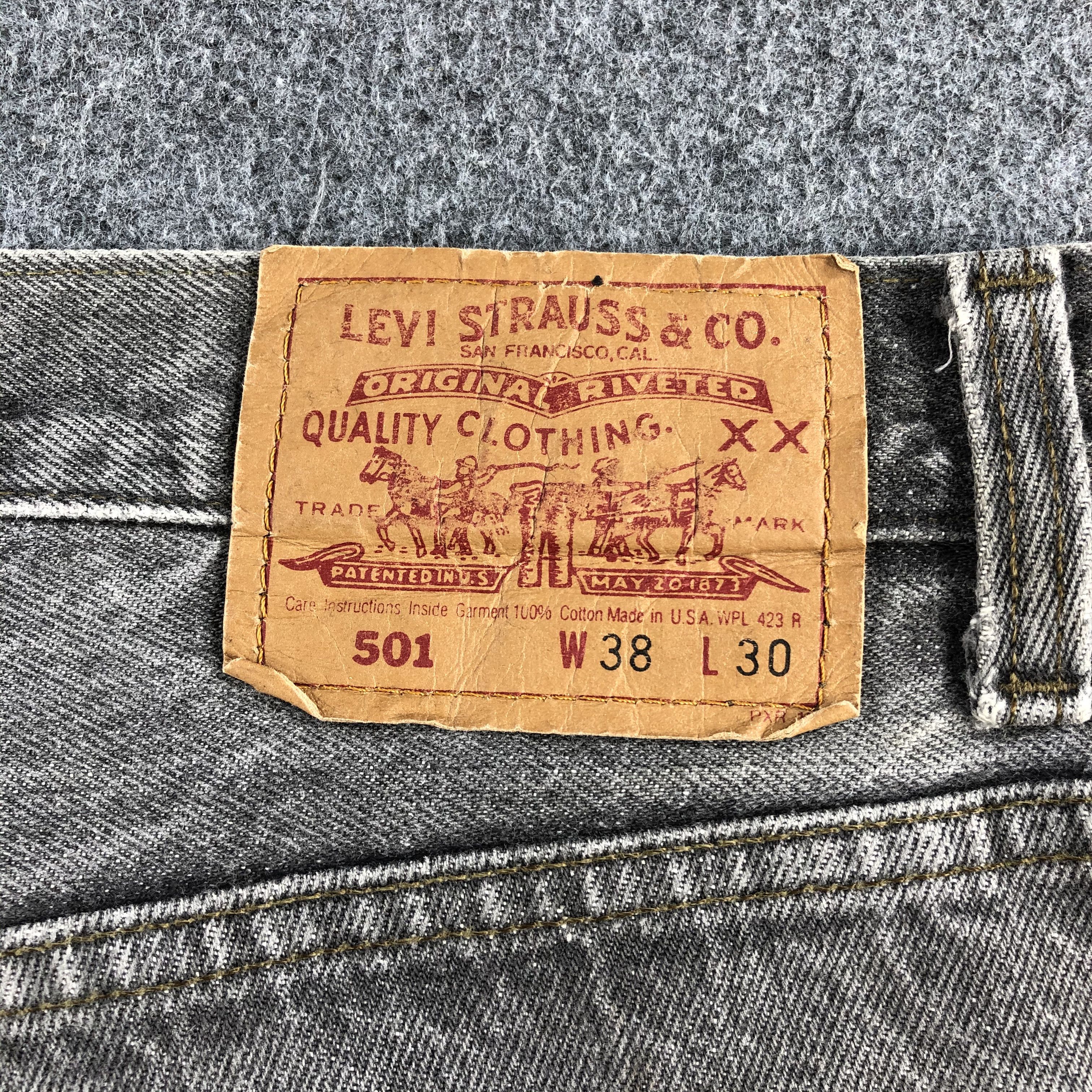Levi's Vintage 90s Levis 501 Faded Black Jeans-J1648 Size US 38 / EU 54 - 5 Thumbnail