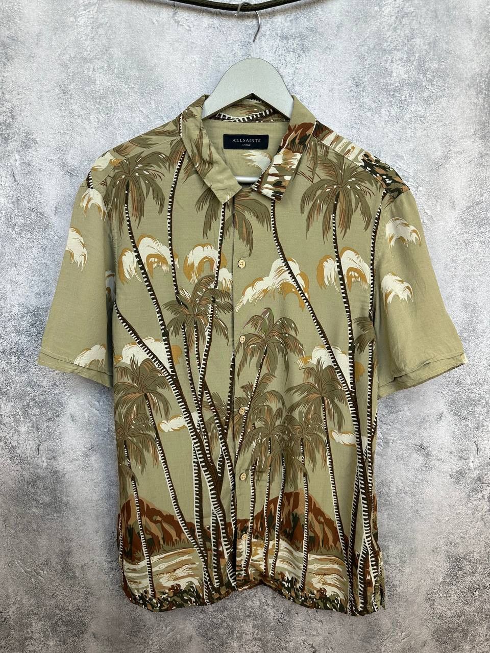 Allsaints AllSaints Nalu Tropical Hawaiian Palm Shirt SS Viscose Size US L / EU 52-54 / 3 - 1 Thumbnail