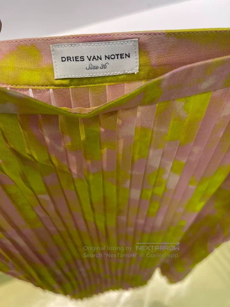 Dries Van Noten Dries Van Noten Runway-Style Floral Pleated Midi Skirt Size 35" - 2 Thumbnail