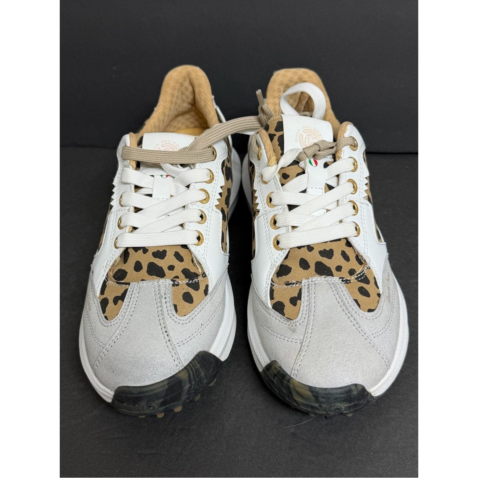 Other Duca Del Cosma Aviva Waterproof Golf Shoes White Leopard Size US 7.5 / IT 37.5 - 3 Thumbnail