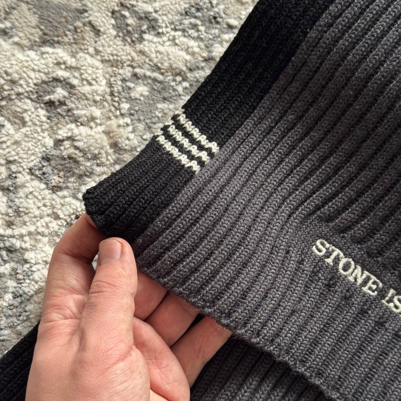 Stone Island Stone Island Vintage Heavy Knitted Wool Retro Rubbed Scarf Size ONE SIZE - 6 Thumbnail