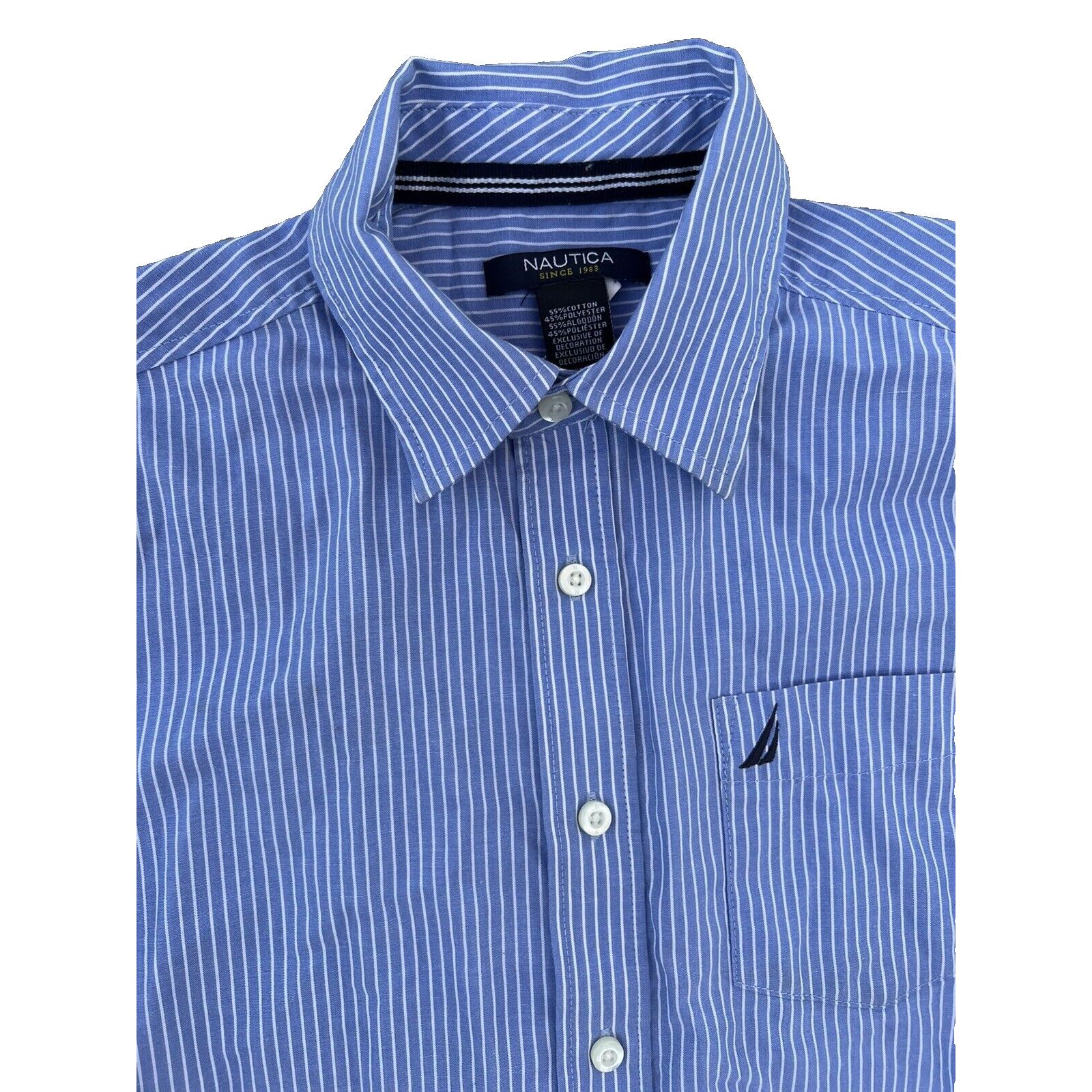 Nautica Nautica shirt striped boy size 10 years blue white A000177 Size US XXS / EU 40 - 2 Thumbnail
