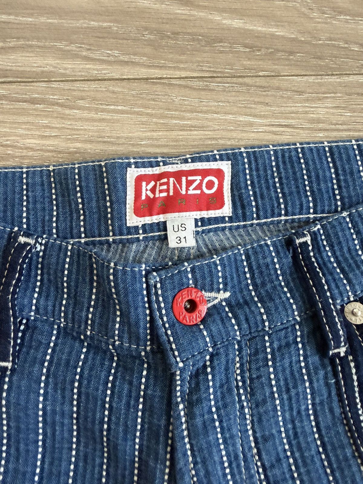 Kenzo Blue Pinstripe Pants Size US 31 - 3 Thumbnail