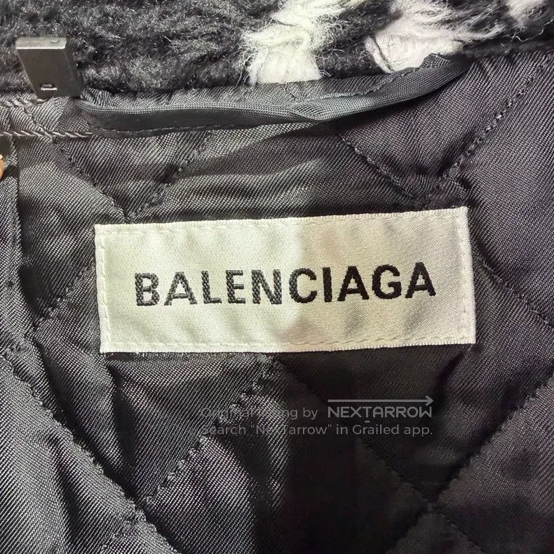 Balenciaga Balenciaga Black and White Teddy Fleece Jacket Size XXS / US 00 / IT 34 - 4 Thumbnail