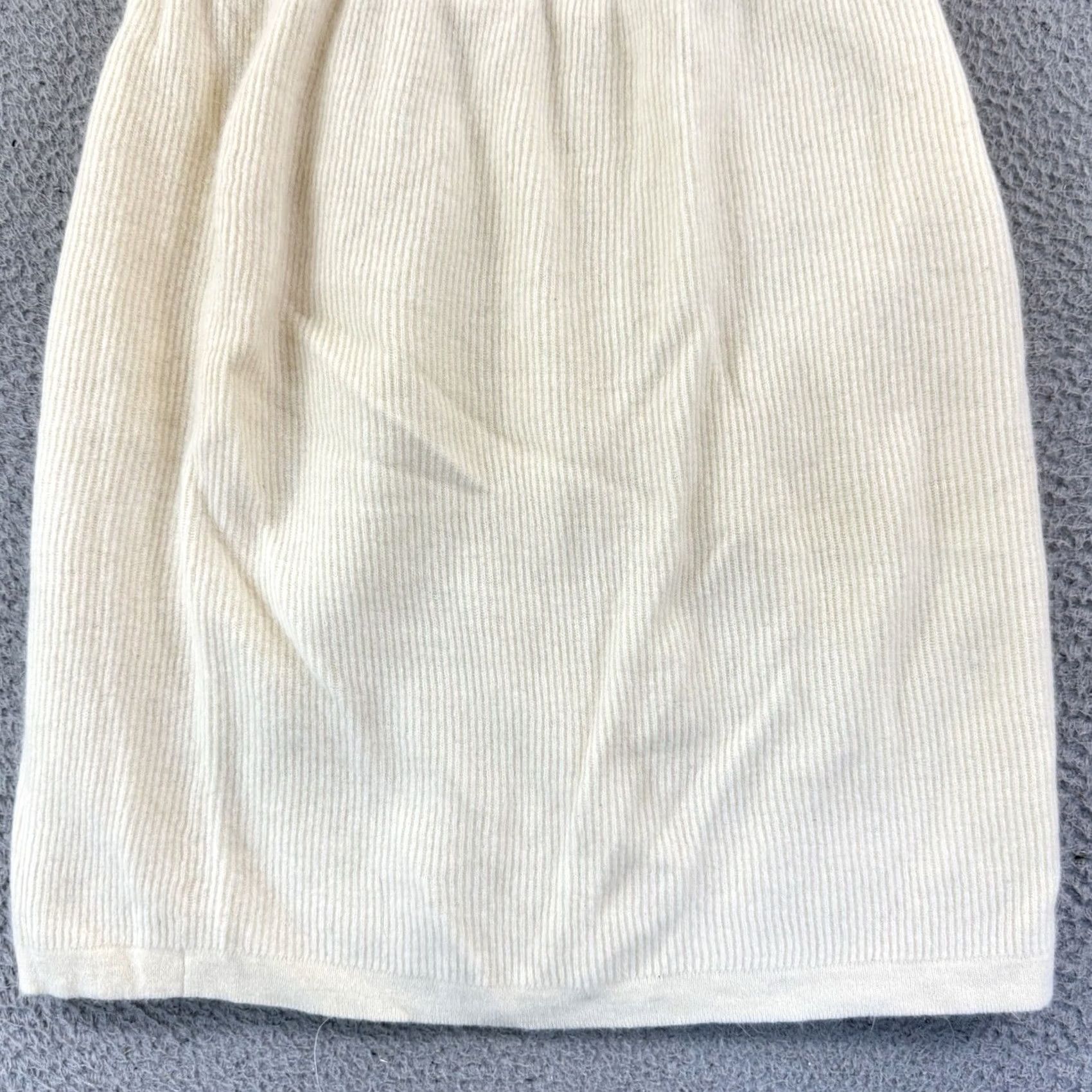 Vintage VINTAGE Pappagallo Skirt Women's Large Ivory Wool Rabbit Knit Pencil 80s Pull On Size 36" / US 14 / IT 50 - 2 Thumbnail