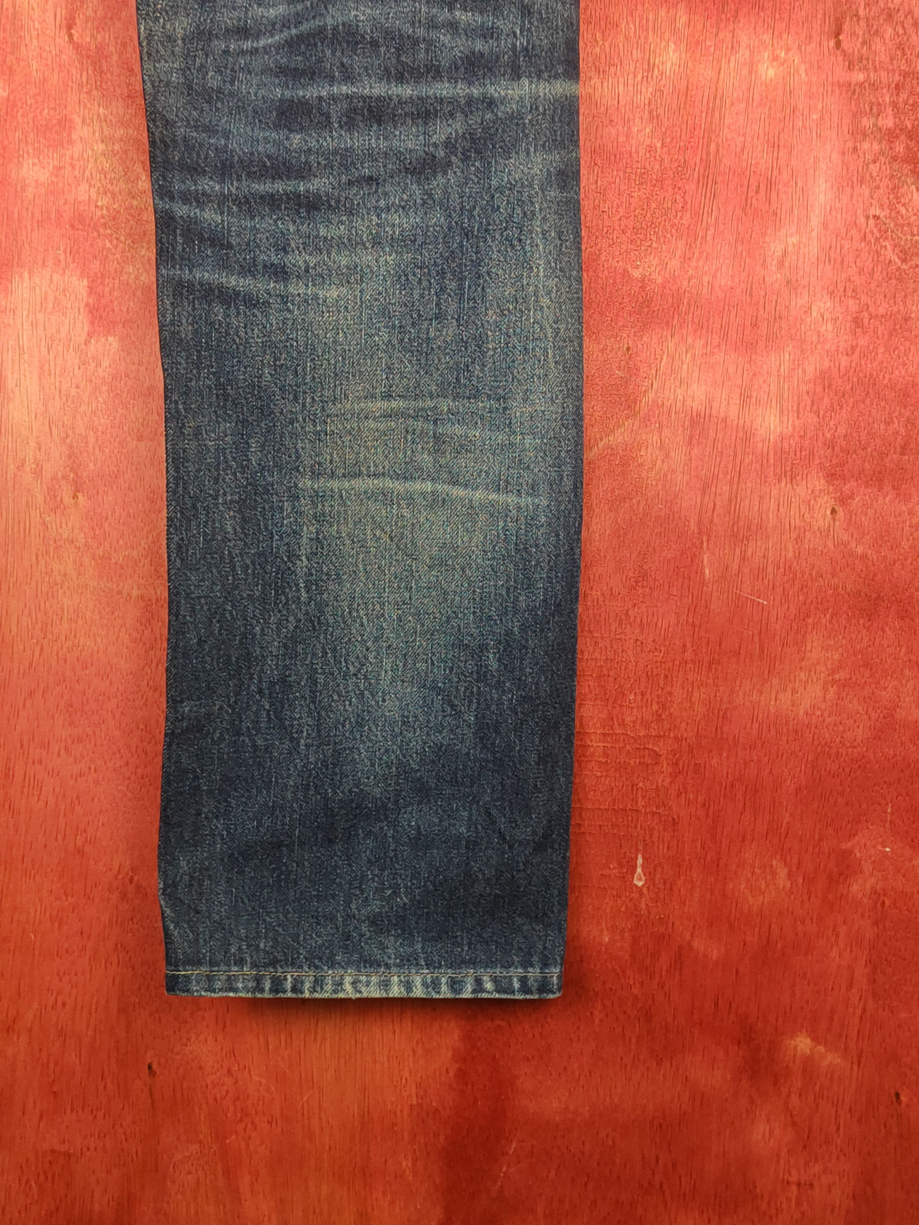 Japanese Brand H.A.K.U Dark Blue Distressed Ripped Jeans #S1655 Size US 31 - 13 Thumbnail