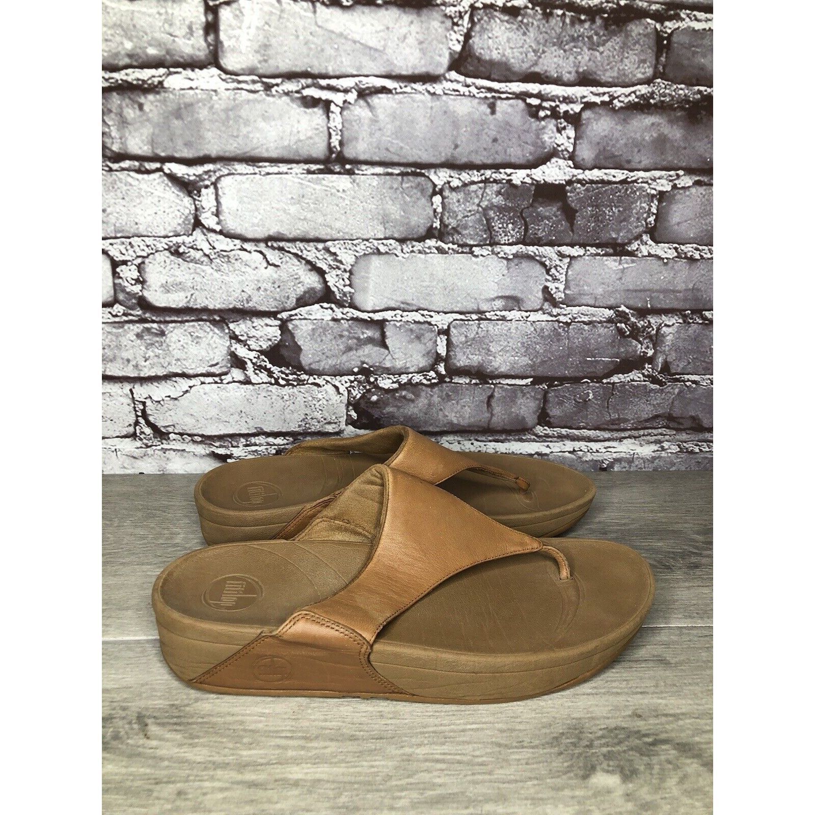 Other Fitflop Camel Tan Leather Flip Flop Wobble Board Sandals Wom Size US 10 / IT 40 - 14 Thumbnail